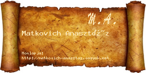 Matkovich Anasztáz névjegykártya